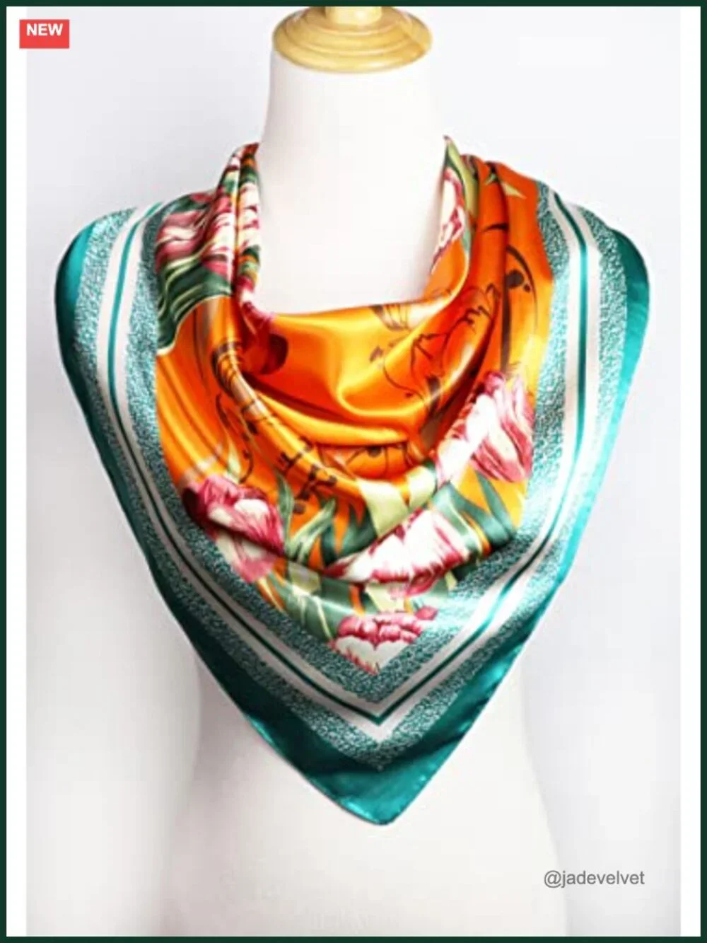 Silk Like Satin Head Scarf for Women, 35x35 in Square Bandana Hair Wrap